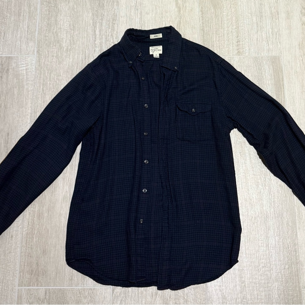 J. Crew Blue Casual Button Down Shirt j crew size small slim